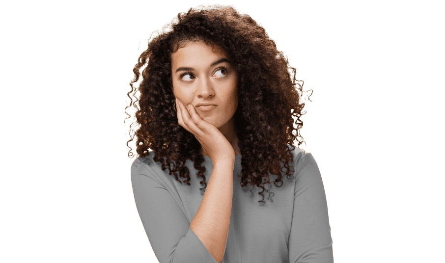 Woman with a confused expression