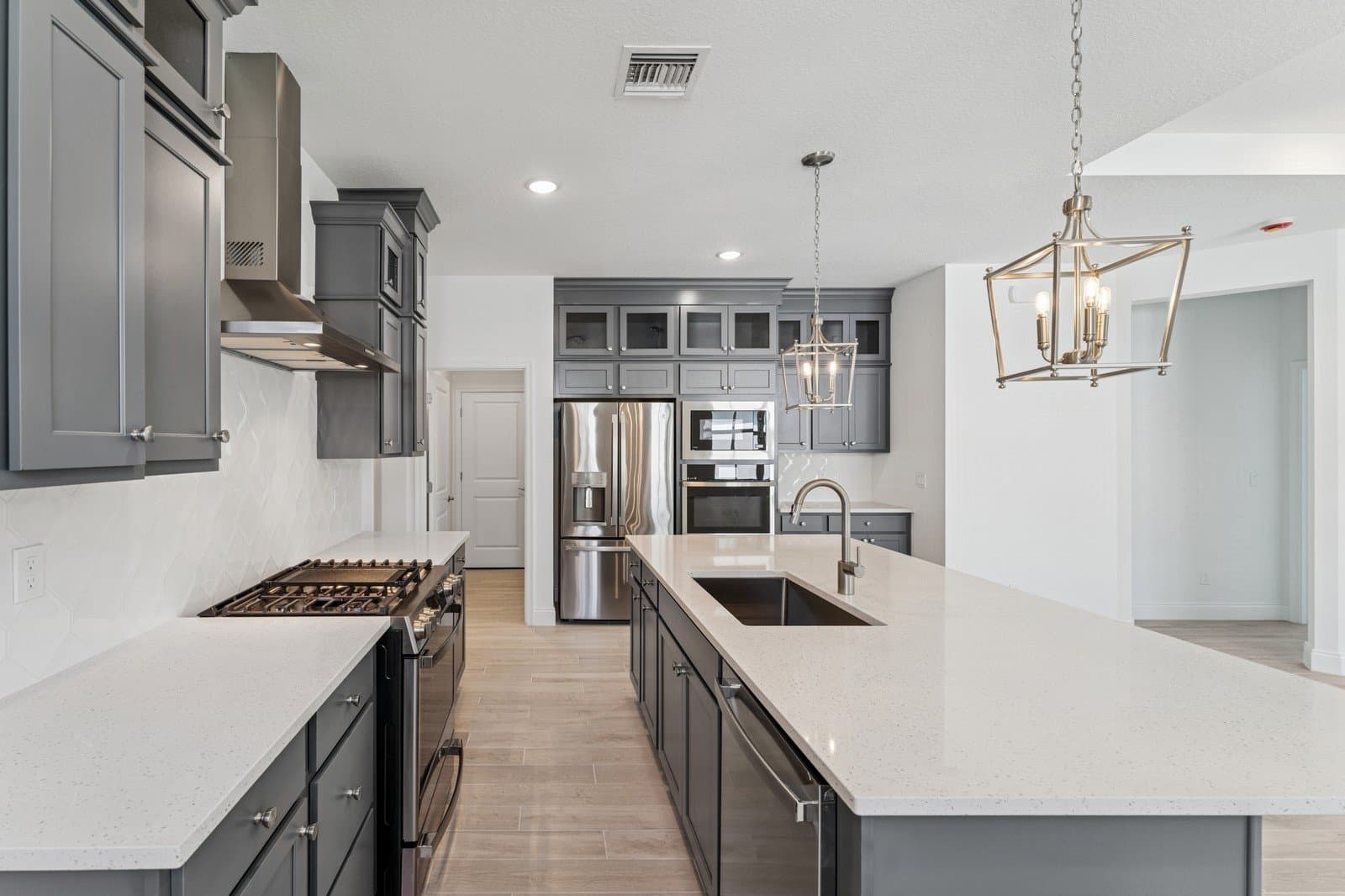 Kitchen with stainless steel appliances