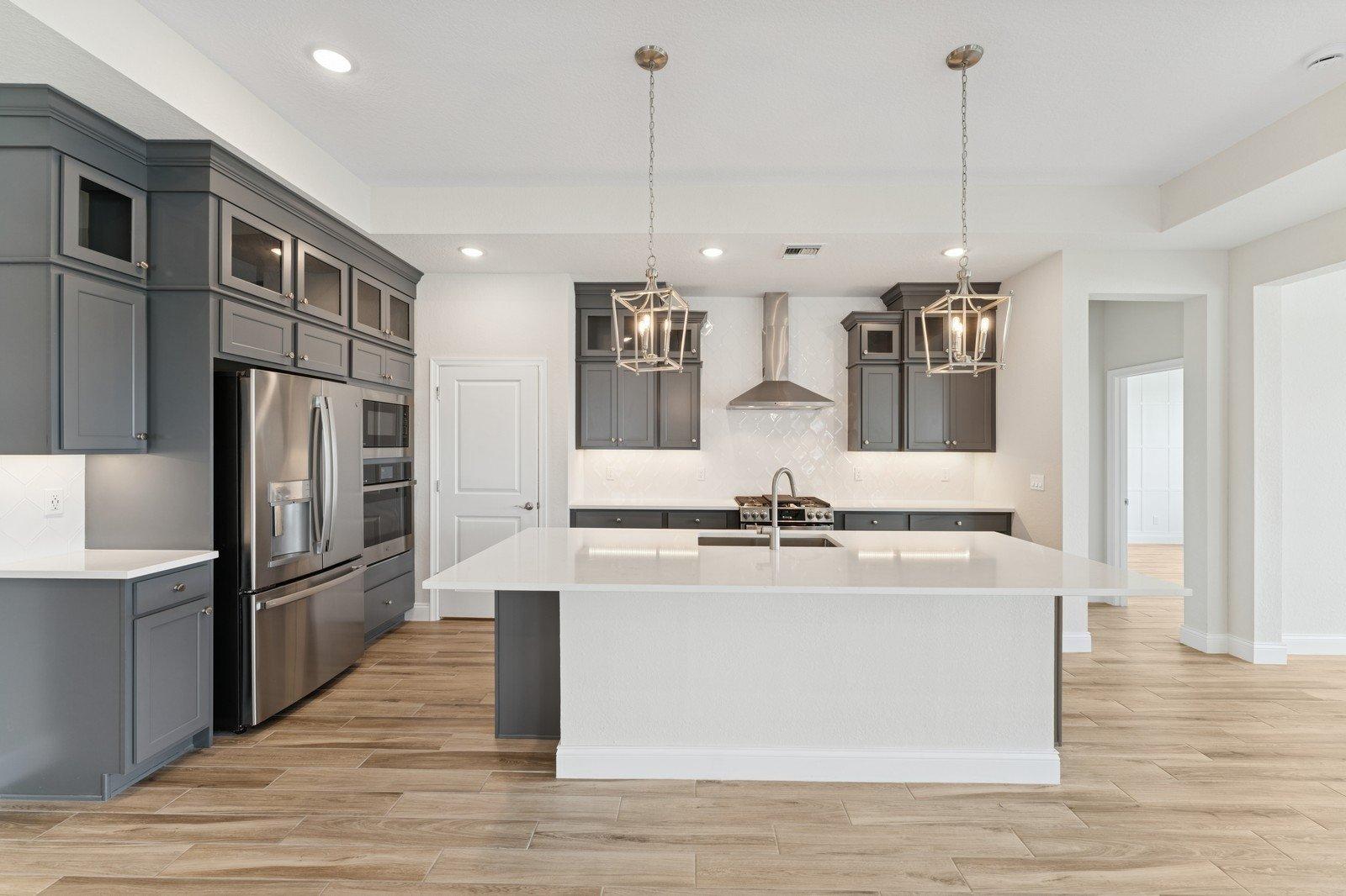 Kitchen with gorgeous pendant lighting