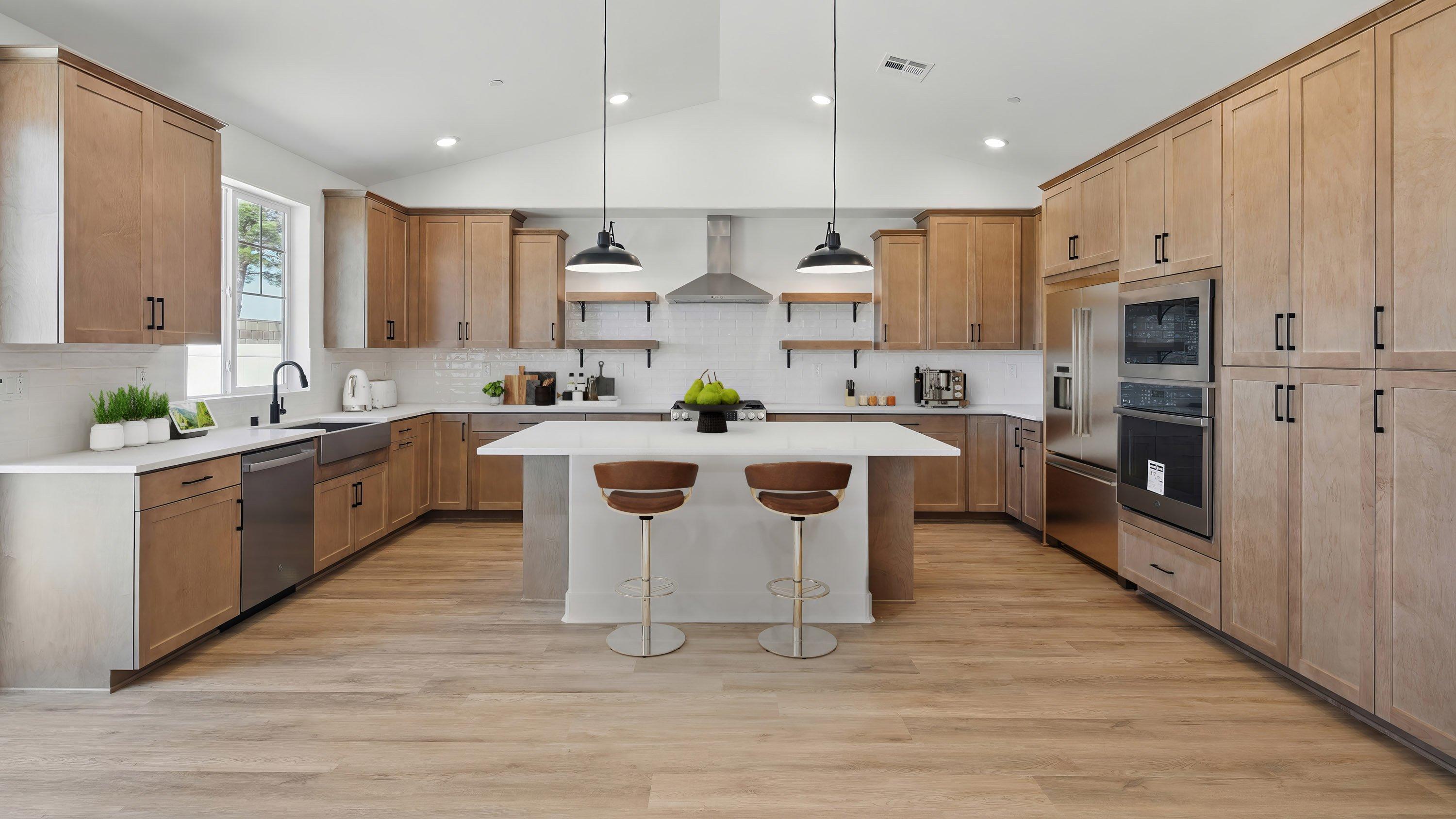 Kitchen with floating shelves