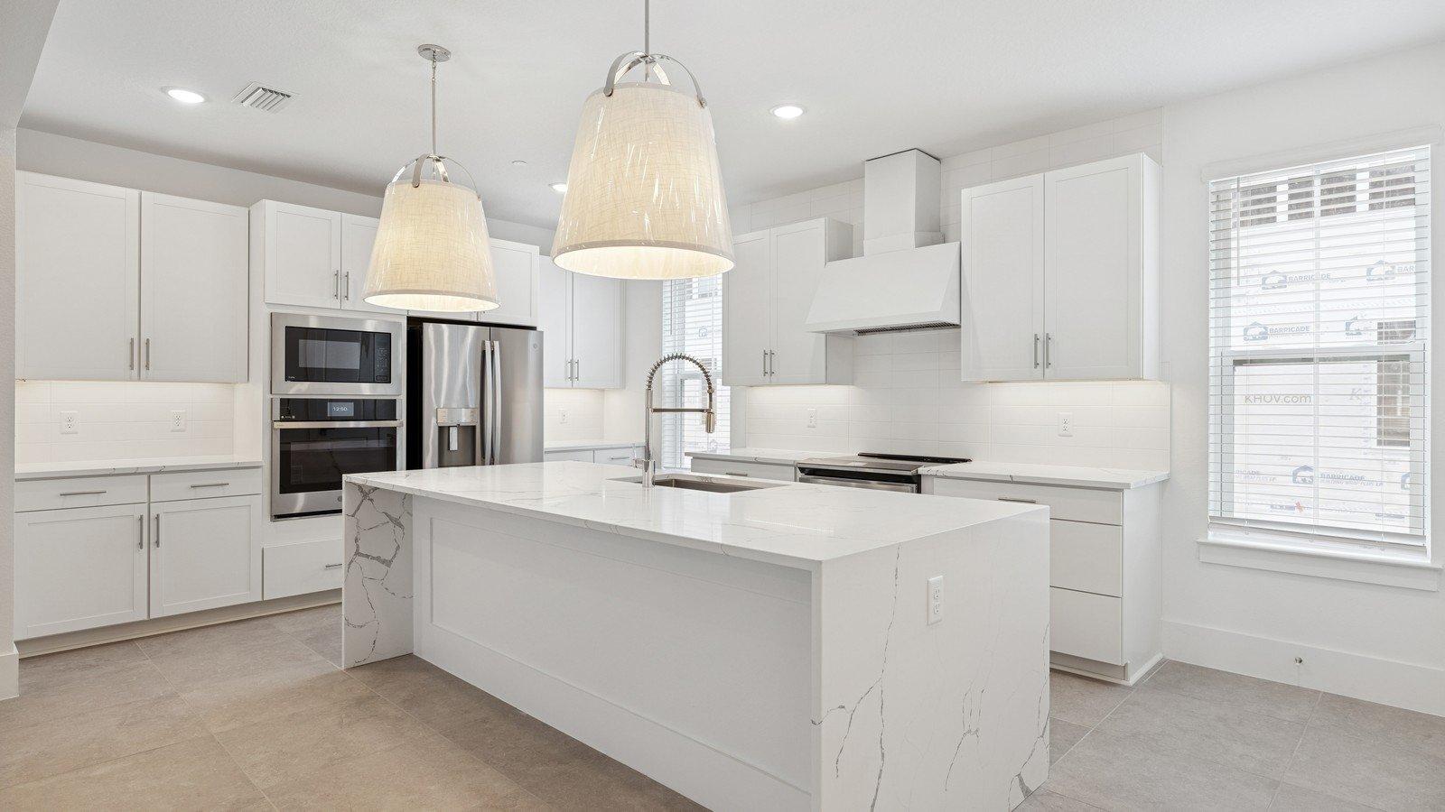 Kitchen with stainless steel appliances