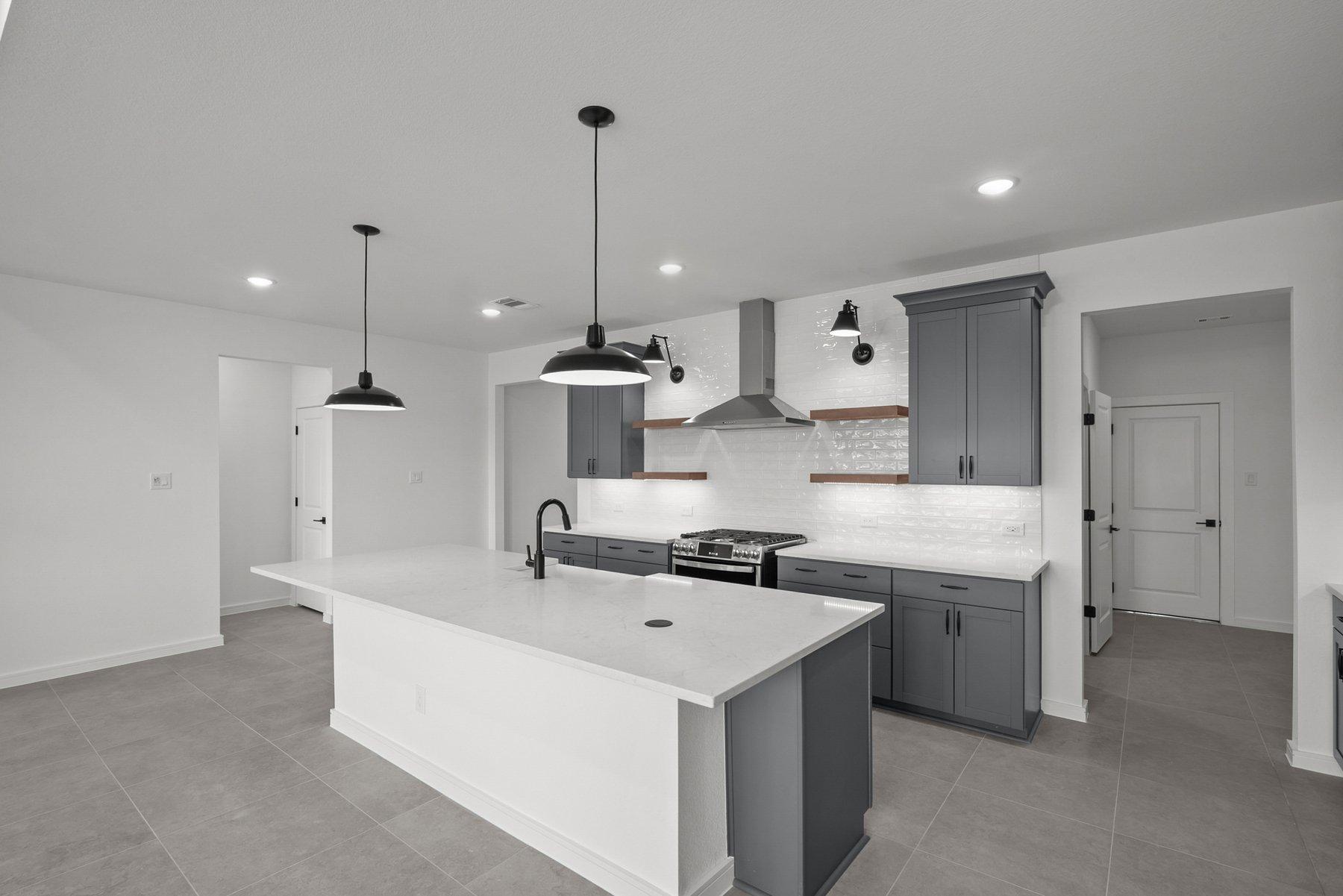 Kitchen with matte black accents