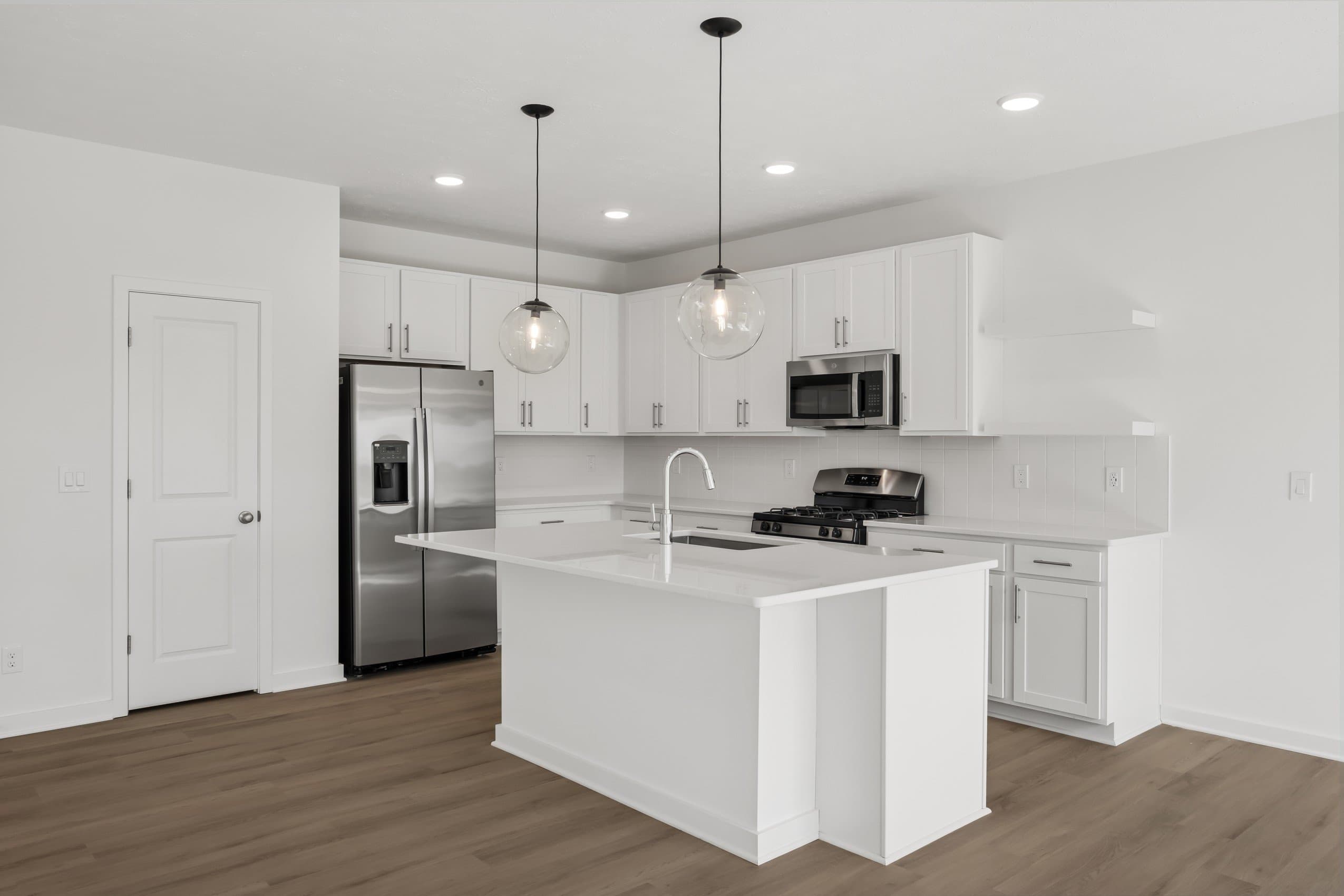 Kitchen with floating shelves