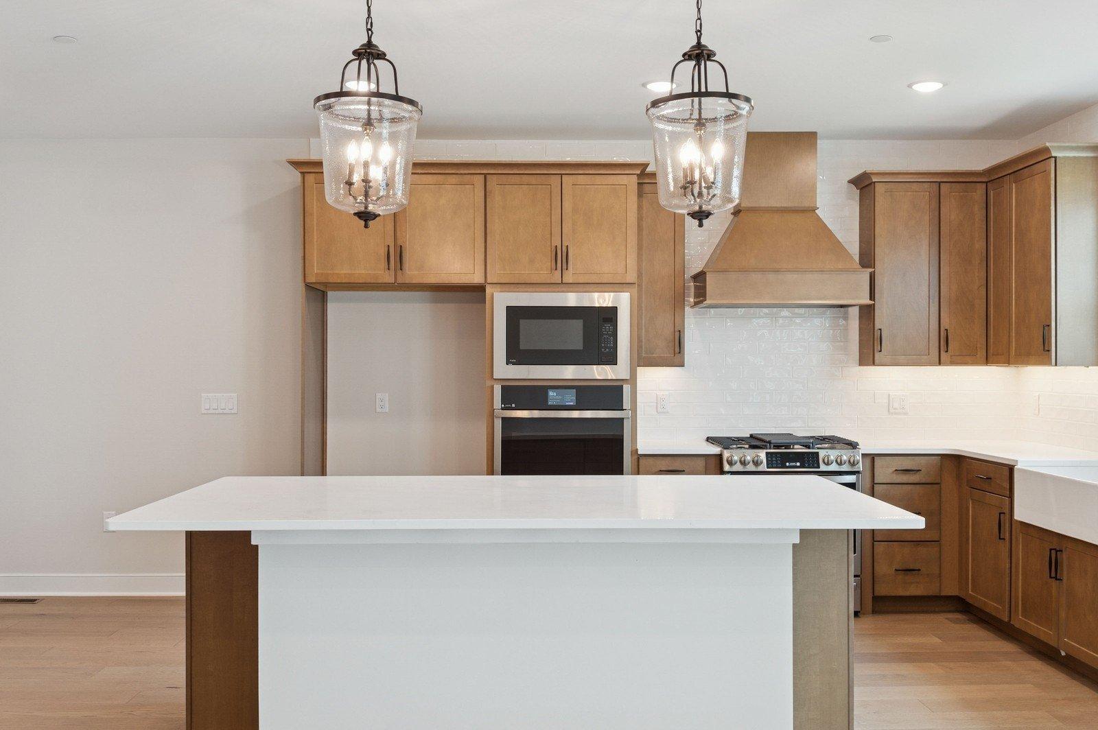 Kitchen with stunning pendant lighting
