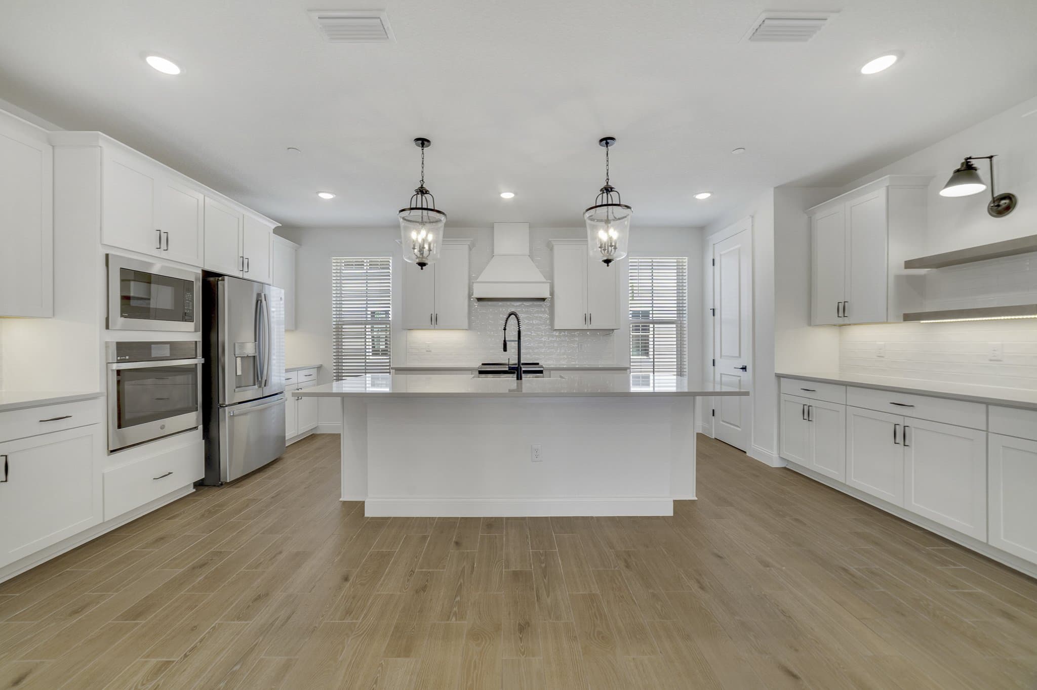 Kitchen with pendant lighting