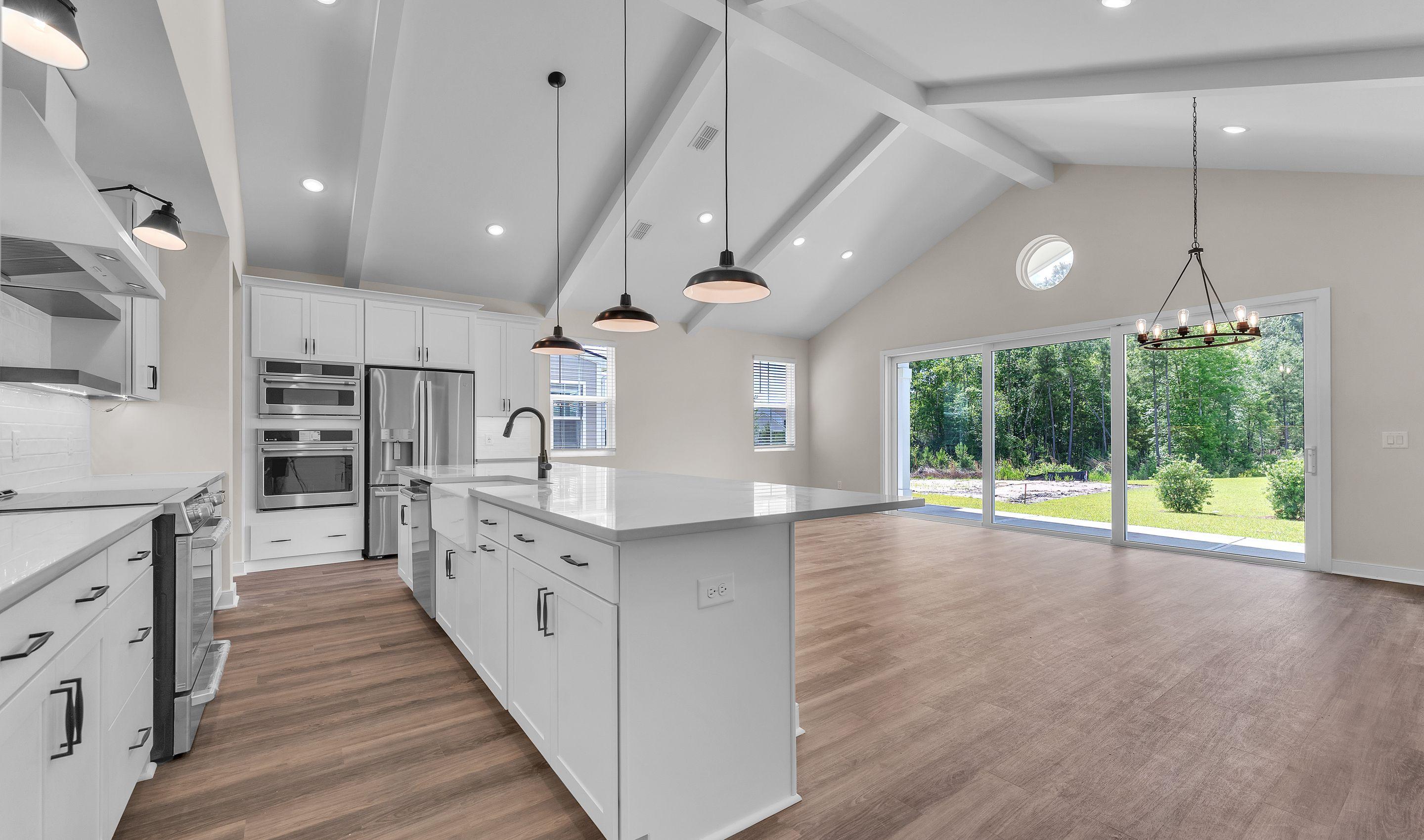Kitchen with white apron-front sink