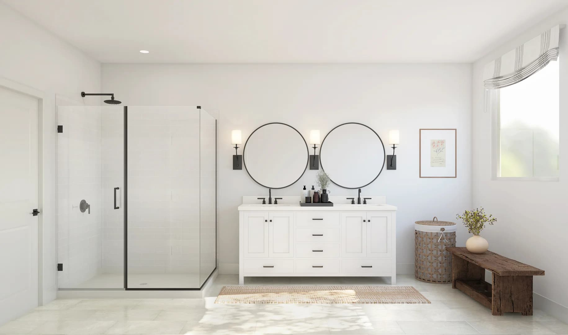 Tucson Primary Bath Farmhouse Palette 1 Level 1 European Farmhouse