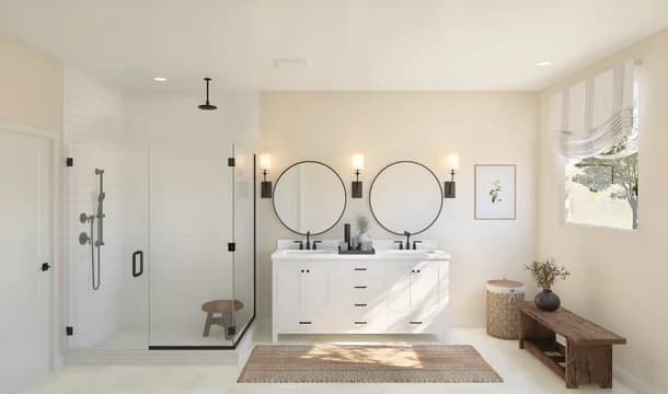 Barcelona Owners Bath Plus Farmhouse Palette 2 Level 1 European Farmhouse