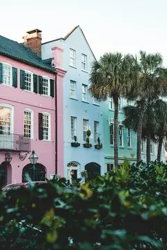 Downtown Charleston SC Colorful Row Houses