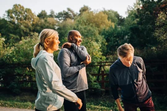 Older Neighbors About to Go for a Run Outside