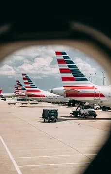 Airplanes on the airport tarmac