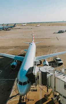Airplane at the gate in an airport
