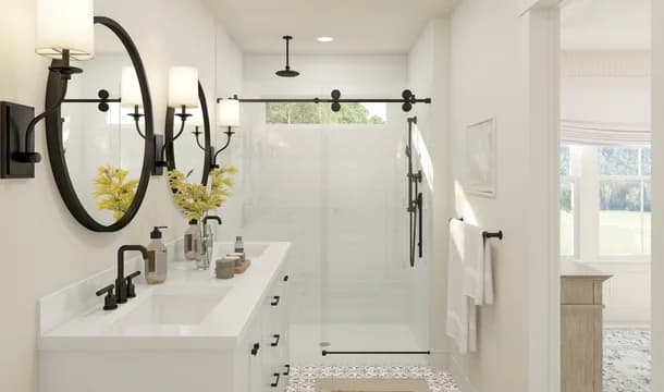 The Grove at Jackson Village Cape May Primary Bath Plus Farmhouse Palette 3 Level 2 Traditional Farmhouse