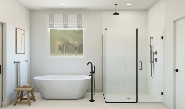 Barcelona Primary Bath Plus Tub Farmhouse Palette 6 Level 1 European Farmhouse