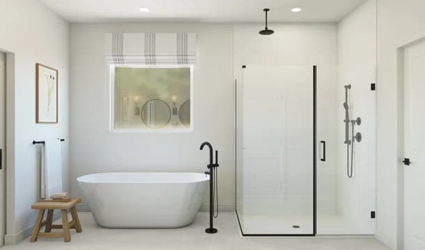 Barcelona Primary Bath Plus Tub Farmhouse Palette 4 Level 1 European Farmhouse