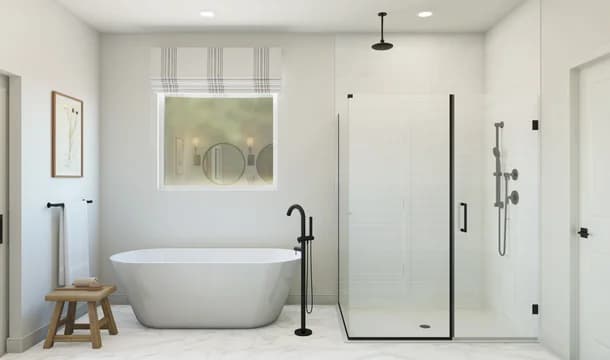 Barcelona Primary Bath Plus Tub Farmhouse Palette 5 Level 1 European Farmhouse