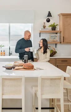 149265 Elevon Frankfurt Couple Having Coffee in Kitchen Farmhouse Palette 6 Level 1 USP Crop