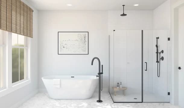 Bar Harbor Primary Bath Plus Tub Farmhouse Palette 5 Level 3 Coastal Farmhouse