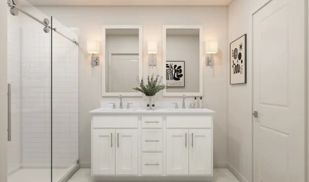 Ocala Primary Bath Loft Palette 1 3 and 6 Ascend Black and White Loft