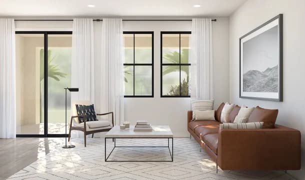 Urban at South Mountain Alpharetta II Great Room Farmhouse Palette 5 Level 1 Industrial Farmhouse