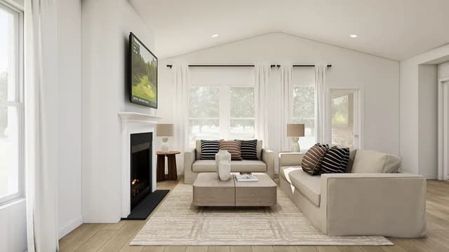 Great Room Fireplace Dallas Reunion Passionflower II ESP ASCEND Base Palette 3 Furnished