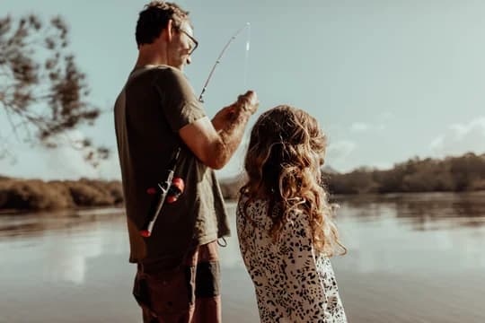Father and Daughter Fishing