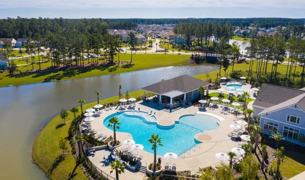 Four Seasons at Lakes of Cane Bay Pool Aerial