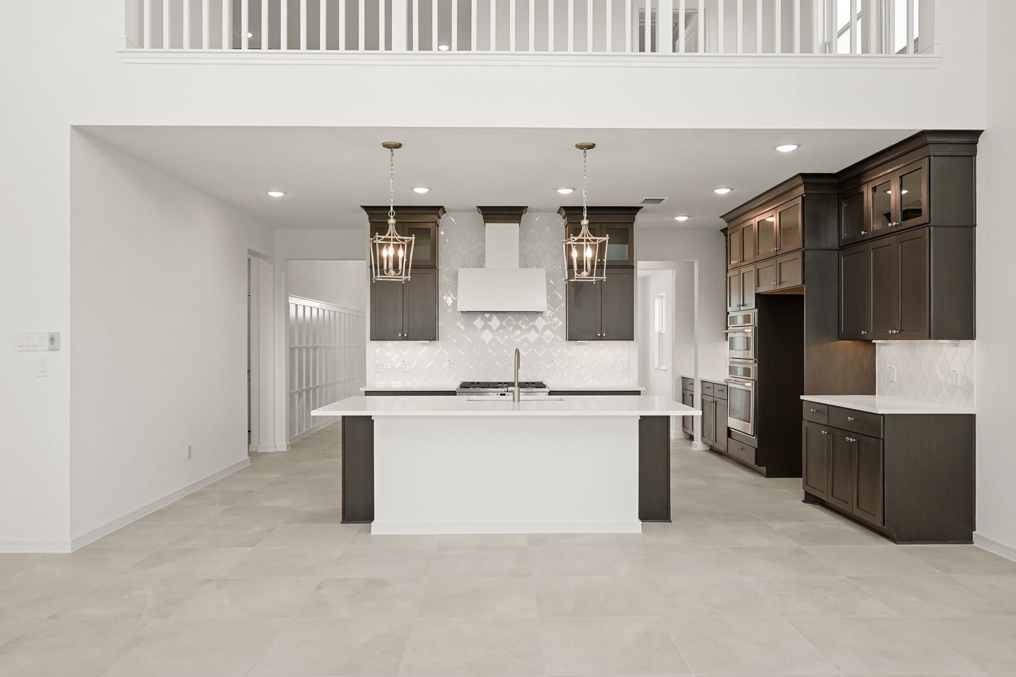 Kitchen with pendant lighting