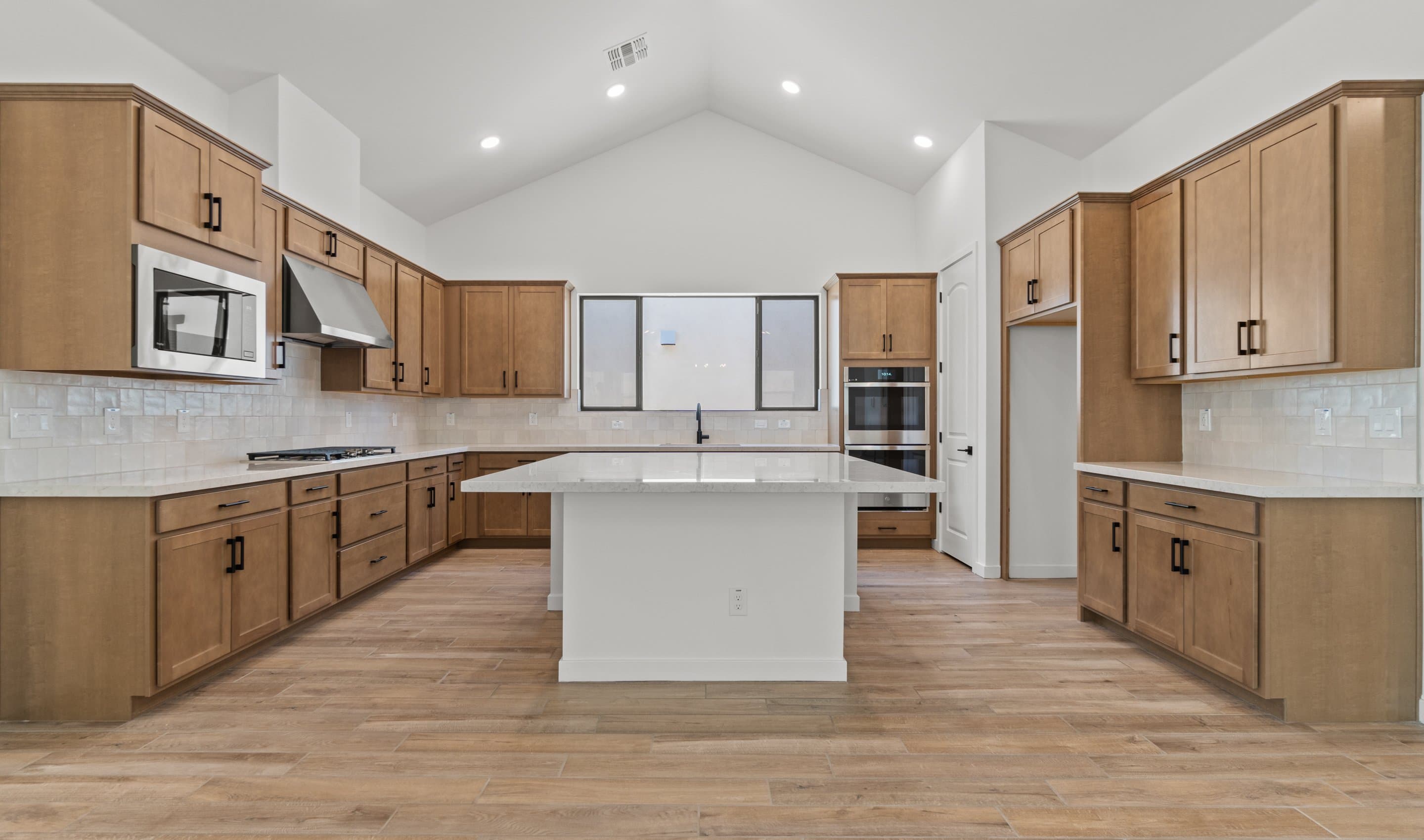 Kitchen with vaulted ceiling