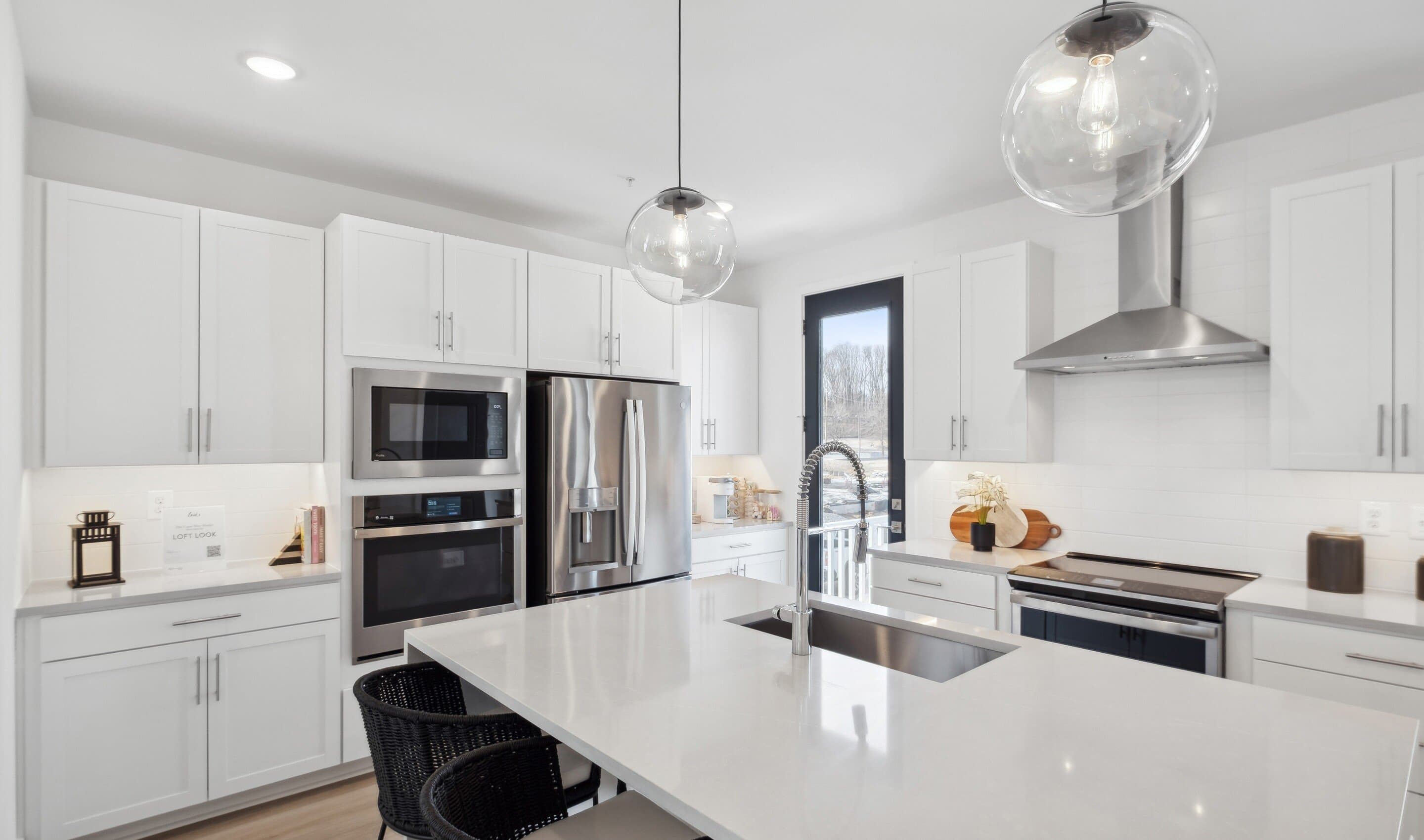 Kitchen with stainless steel appliances