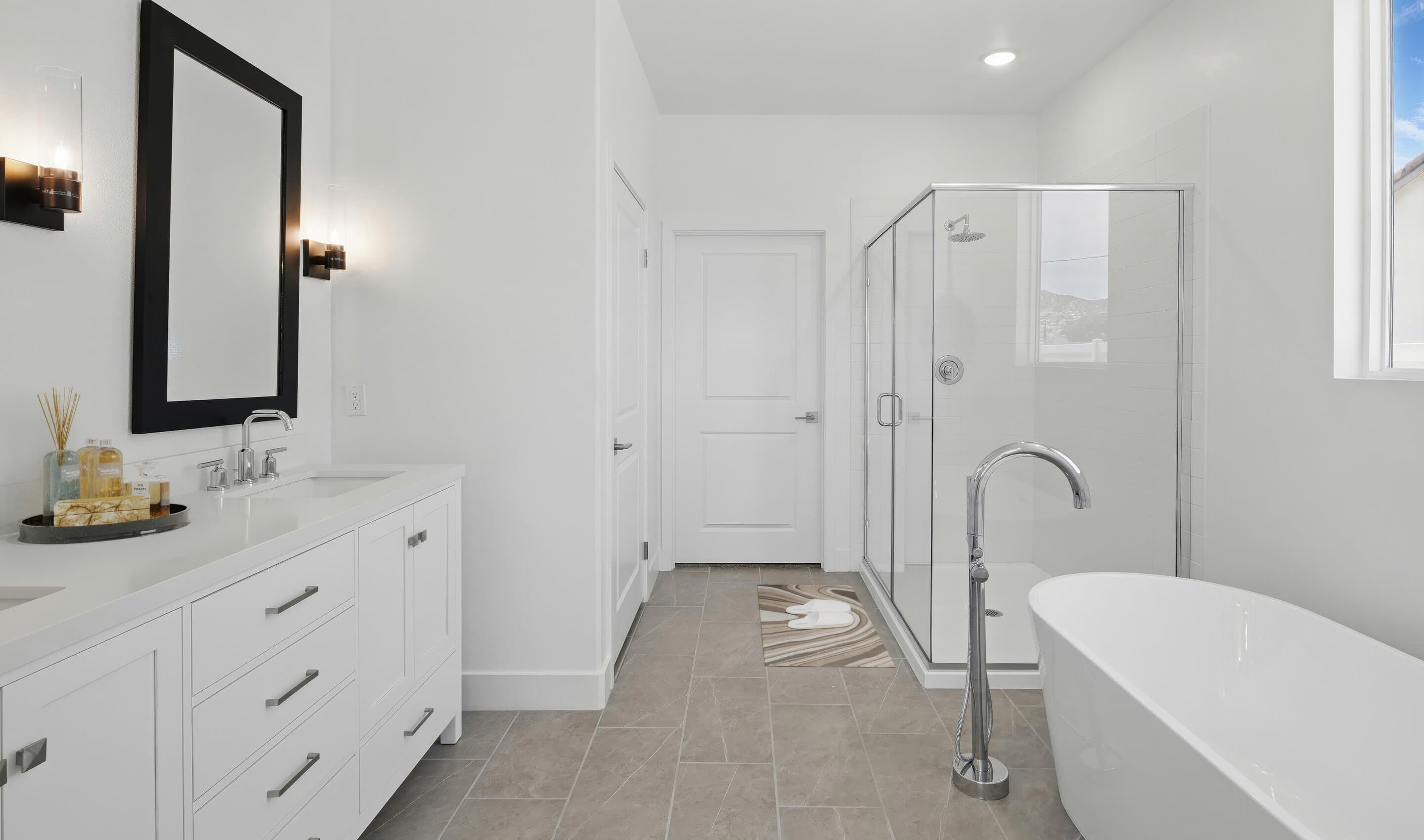 Primary bath with freestanding tub