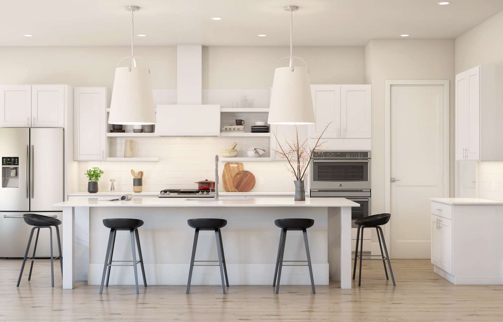 kitchen cabinet on one wall only